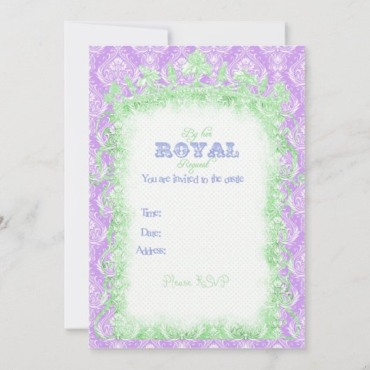 Princesse Invitations de grenouille (Dos)