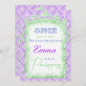 Princesse Invitations de grenouille (Devant / Derrière)