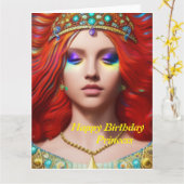 Princesse Joyeuse Carte d'anniversaire (Fleur jaune)