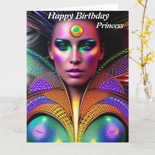 Princesse Joyeuse Carte d'anniversaire (Fleur jaune)