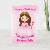 Princesse Joyeuse Carte d'anniversaire | Ajouter u (Devant)