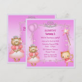 Princesse Kitty et Princess Bear Invitations (Devant / Derrière)
