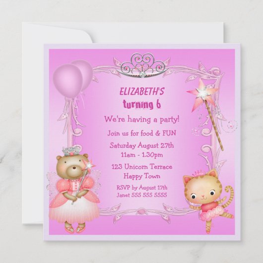 Princesse Kitty et Princess Bear Invitations (Devant)