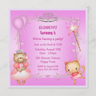 Princesse Kitty et Princess Bear Invitations