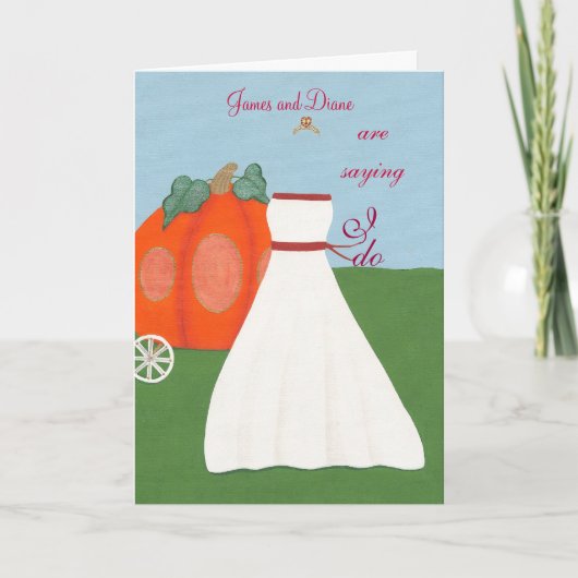 Princesse Mariage citrouille Invitations de transp (Devant)