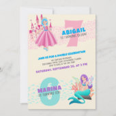 Princesse Mermaid Joint Invitation d'anniversaire (Devant)