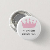 Princesse Metal Button Badge (Devant & derrière)