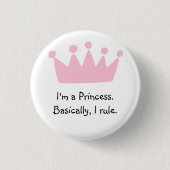 Princesse Metal Button Badge (Devant)