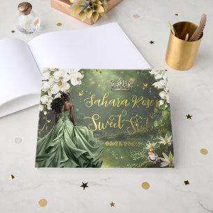 Princesse noire et sage vert robe douce 16 ans