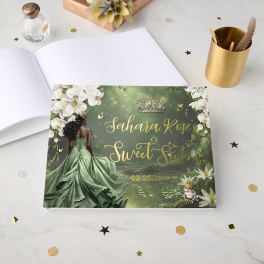 Princesse noire et sage vert robe douce 16 ans (Recto ouvert)