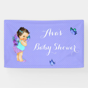 Princesse Papillon Bébé Fille Bannière Violet Lava