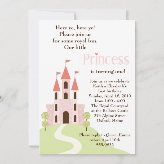 Princesse Party Birthday Invitation (Devant)