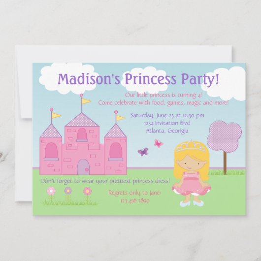 Princesse Party Invitation (Devant)