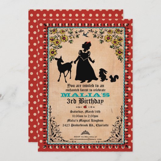 Princesse Party Invitation (Devant / Derrière)