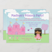 Princesse Party Invitation d'Afro-américain (Devant / Derrière)
