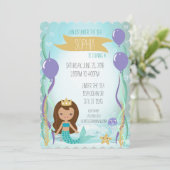 Princesse Party Invitation (de sirène latin 5x7) (Debout devant)