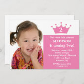 Princesse Photo Birthday Invitation (Devant / Derrière)