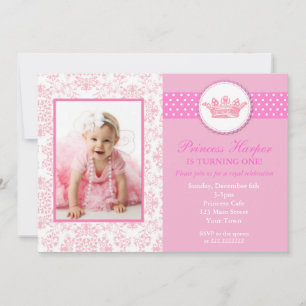 Princesse Photo Invitations d'anniversaire