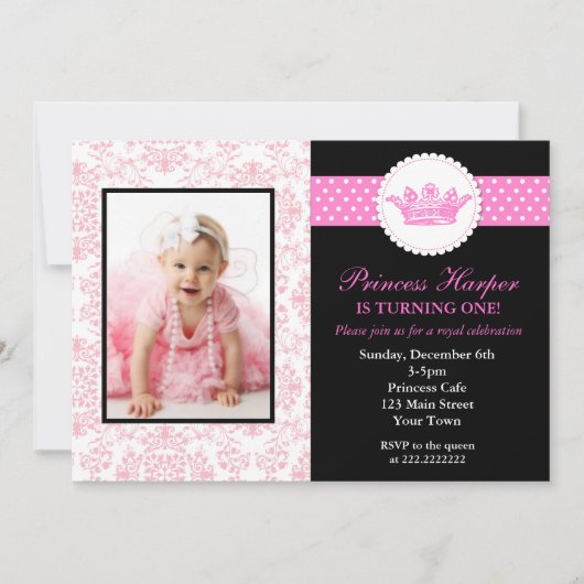 Princesse Photo Invitations d'anniversaire (Devant)