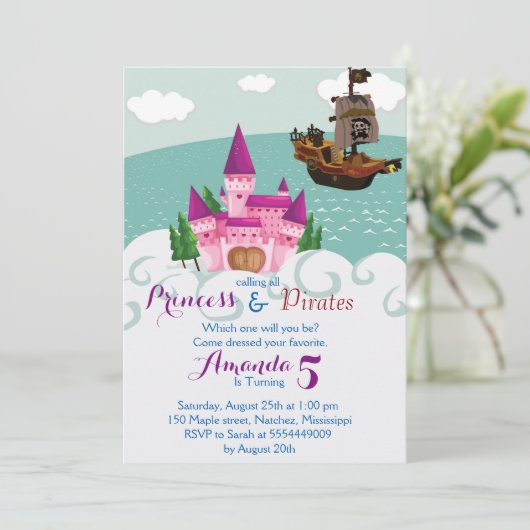 Princesse Pirate Invitation (Debout devant)