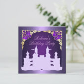 Princesse pourpre Castle Birthday Invitation (Debout devant)