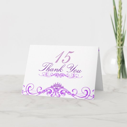 Princesse pourpre Tiara Carte de remerciements (Devant)