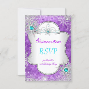 Princesse Quinceanera RSVP Violet Turquoise