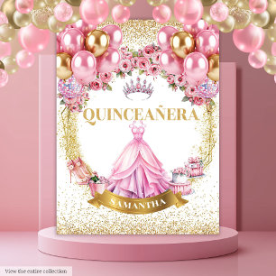 Princesse Quinceañera Tapisserie Or Tiara Glam