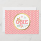 Princesse Rose Baby Girl Invitation premier annive (Dos)