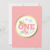 Princesse Rose Baby Girl Invitation premier annive (Dos)