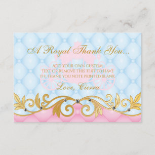 Princesse rose, cartes élégantes de Merci