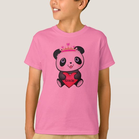 Princesse rose T-shirt de panda pour le présent de (Devant)