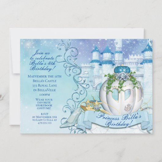 Princesse royale Cendrillon Invitations (Dos)