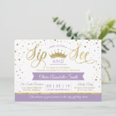 Princesse Sip et voir Baby shower Invitation (Debout devant)