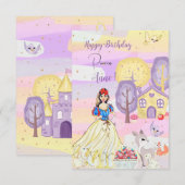 Princesse Snowy Bonne Carte de voeux d'anniversair (Devant / Derrière)