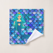 Princesse sur motif de l'échelle de sirène bleu et (Gant de toilette)