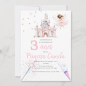 Princesse Troisième anniversaire Invitation à Son  (Devant)