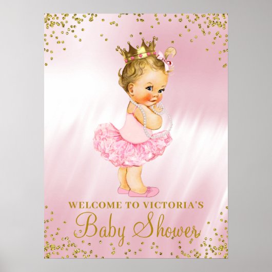 Princesse Tutu Baby shower Affiche de bienvenue Bl (Devant)