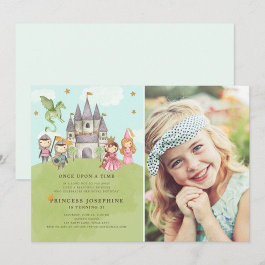 Princesses en uitnodiging tot vrijetijdsbesteding (Voorkant / Achterkant)