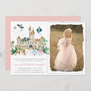 Princesses, Knachten en Dragons Fairy Tale Birthda Kaart