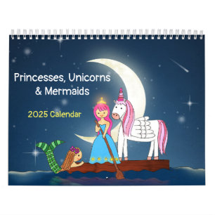 Princesses, licornes et sirènes Calendrier 2025