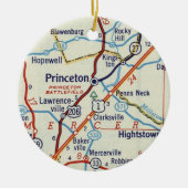 Princeton NJ Retro Map Keramisch Ornament (Voorkant)