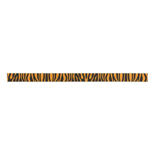 Princeton Oranje Zebra Print Grosgrain Lint (Voorkant)