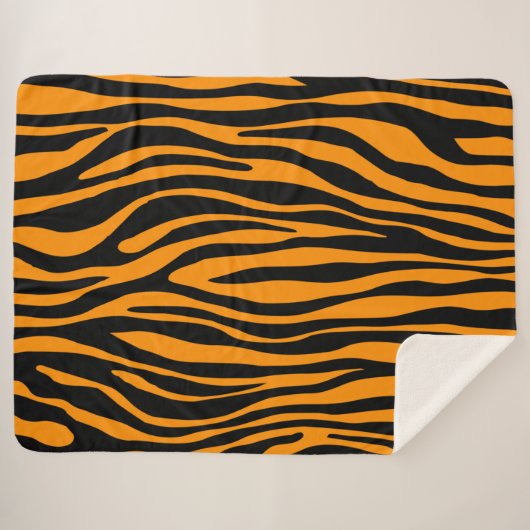 Princeton Oranje Zebra Print Sherpa Deken (Voorkant (horizontaal))