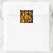 Princeton Oranje Zebra Print Vierkante Sticker (Tas)