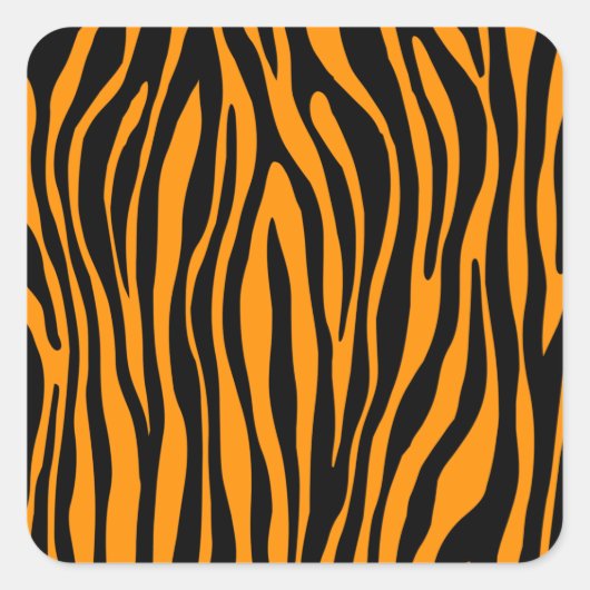 Princeton Oranje Zebra Print Vierkante Sticker (Voorkant)