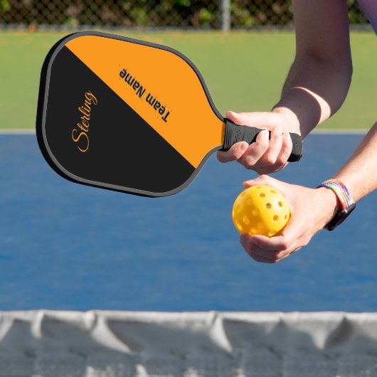 Princeton Sinaasappel en zwart met twee tekstgebie Pickleball Paddle (Insitu)