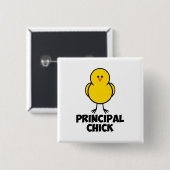 Principal Chick Vierkante Button 5,1 Cm (Voorkant /achterkant)