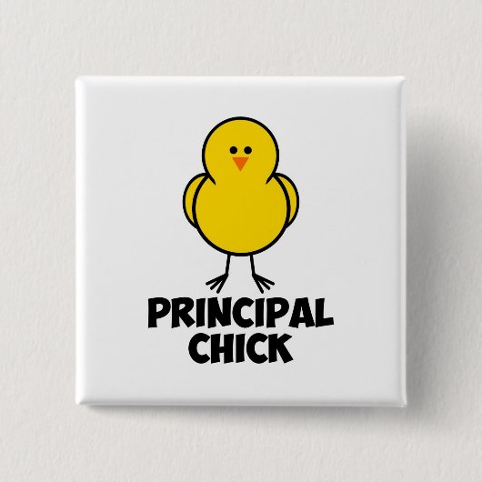 Principal Chick Vierkante Button 5,1 Cm (Voorkant)