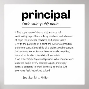 Principal Definition Print, Aangepaste Principal G Poster
